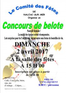 affiche belote 2 avril 2017