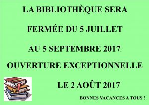 Fermeture bibliothèque